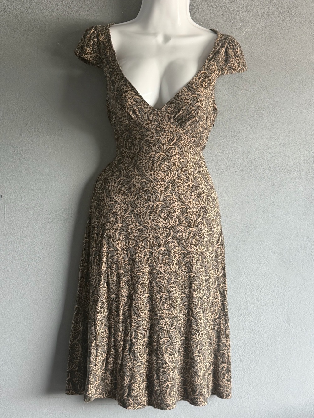 Vintage Betsey Johnson Floral Fit & Flare Dress S Made USA